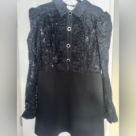 Rebecca Vallance Women's Black Kelsey Lace Minidress Size 12 Formal - Picture 7 of 11